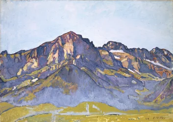 Les Dents Blanches à Champéry au soleil du matin, 1916