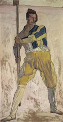 Guerrier avec hallebarde, vers 1898