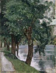 Saules au Rhône, vers 1885