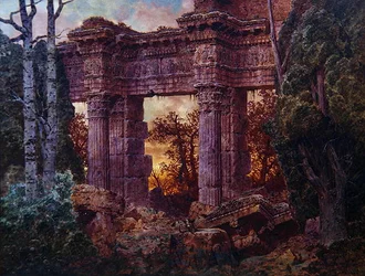 Ruine romaine au crépuscule