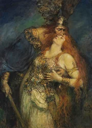 Les adieux de Wotan à Brünnhilde, vers 1910