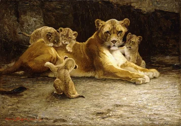 Une Lionne avec ses Petits