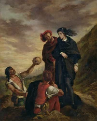 Hamlet et Horatio au cimetière, de la scène 1, acte V de Hamlet de William Shakespeare (1564-1616), 1839