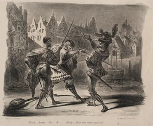 Illustrations pour Faust : Duel de Faust et de Valentin, 1828