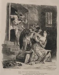 Illustrations pour Faust : Faust dans la prison de Marguerite, 1828