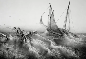 Après la tempête, lithographie par Ferdinand Perrot