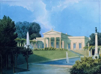 Vue de Charlottenhof depuis le jardin