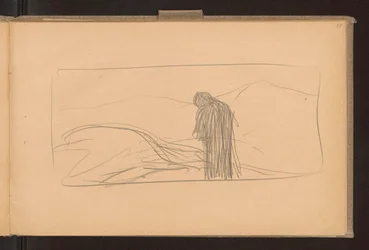 Recto: Der Tod des Pegasus; Verso: Skizzen von gekreuzten Ähren, Entwurf für die Dekoration der Ausgabe "Żurawce" Wl. 1910