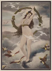 Femme entourée d