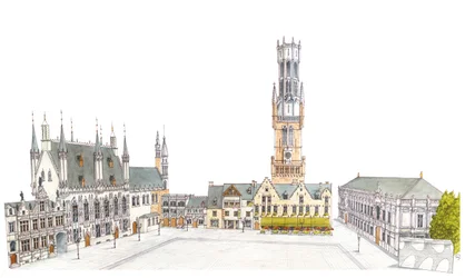 Place du Bourg. Bruges, Belgique.