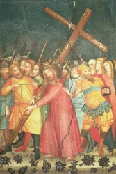Le Christ portant sa croix sur le chemin du Calvaire