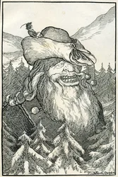 Fables: le geant. Illustration de Filiberto Scarpelli pour "La montagne de cristal" tiree d