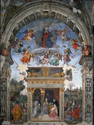 Assomption de la Vierge et en dessous Saint Thomas d