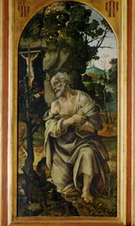 Saint Jérôme pénitent (peinture sur bois)