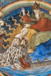 La Vierge Marie et Dieu, détail du Couronnement de la Vierge