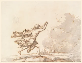 Un jeune homme courant vers un feu