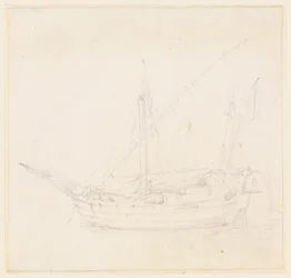 Dessin, un navire à voile, vers 1780