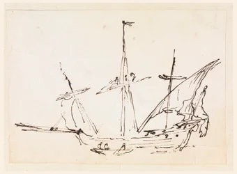 Dessin, un bateau à voile, 1770-1800