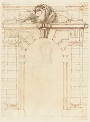 Recto : Un portail ; Verso : Portrait d