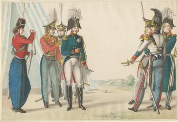Tsar Alexandre Ier et officiers russes