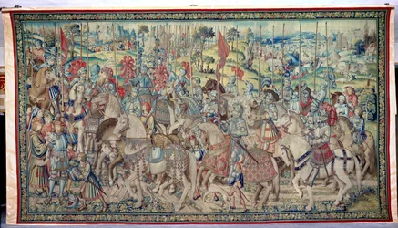 Rassemblement des cavaliers, de la tapisserie de David et Bethsabée, c.1510-15