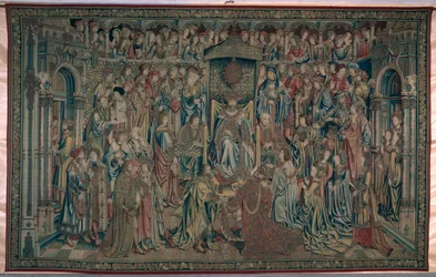 Bethsabée accueillie à la cour, Tapisserie de David et Bethsabée, c.1510-15