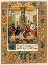 Duc Charles le Téméraire au milieu de sa cour avec les Chevaliers de l