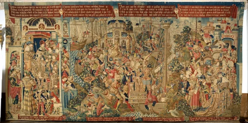 Tapisserie flamande. El Rapto de Helena