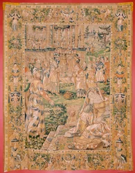 Tapisserie flamande. Série Le Livre de Judith. Judith montre la tête d