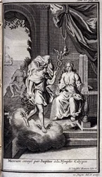 Mercure envoyé par Jupiter à la nymphe Calypso. Illustration pour le livre V de l