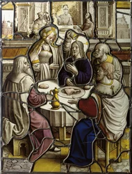 Panneau, probablement représentant le Christ au souper avec Simon le Pharisien