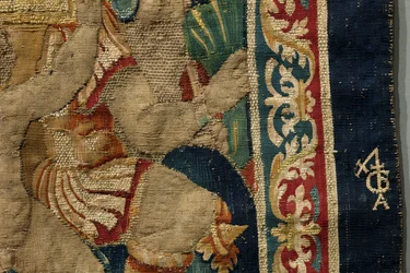 Tapisserie montrant les conquêtes du roi Alphonse V de Portugal, Tournai. (détail)