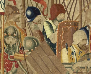 Tapisserie montrant les conquêtes du roi Alphonse V du Portugal, Tournai (détail)