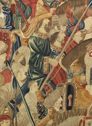 Tapisserie montrant les conquêtes du roi Alphonse V du Portugal, Tournai (détail)