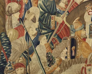 Tapisserie montrant les conquêtes du roi Alphonse V du Portugal, Tournai (détail)