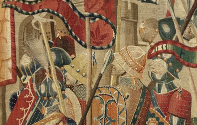 Tapisserie montrant les conquêtes du roi Alphonse V du Portugal (Conquistas de Alfonso V de Portugal), Tournai. (détail)