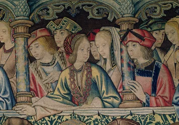 Femmes à la cour de David, détail de la tapisserie de David et Bethsabée, vers 1510-15