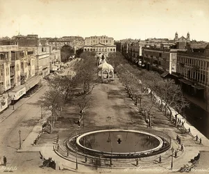 Alexandrie, Égypte: Place des Consuls, avec une grande fontaine ronde
