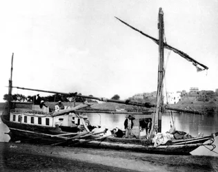 Bateau sur le Nil, Égypte, 1878