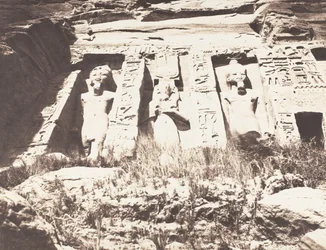 Abou-Sembil, Petit Spéos - Partie gauche de la façade, 1851-52, imprimé 1853-54