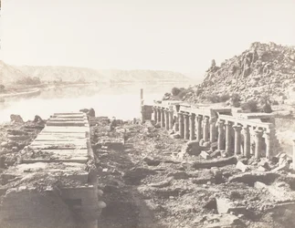 Île de Philæ, vue générale prise du point I, sur la plateforme