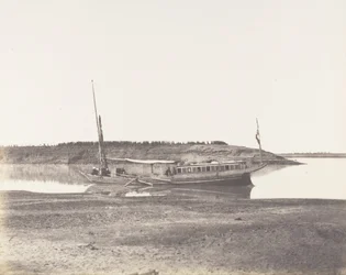 Louksor, Petit Bras du Nil - Barque de Voyageurs, 1851-52, imprimé 1853-54