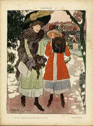 Illustration de Florane (1872-1940) dans Le Rire, 22/01/10 - Ingénuité - Mode, Chapeau, Jardin Public