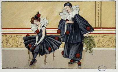 Pierrot et Colombine - dess. par Florence Hardy, début 20e siècle
