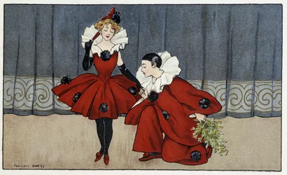 Pierrot et Colombine - dess. par Florence Hardy, début 20e siècle