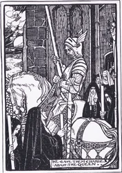 Il leur a donné des informations sur la Reine (Guenièvre) (litho)