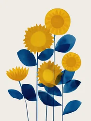 Des tournesols bleus et jaunes