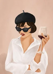 Une femme chic en smoking