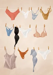 De la lingerie sur la corde à linge