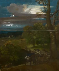 Paysage avec bergers et troupeaux